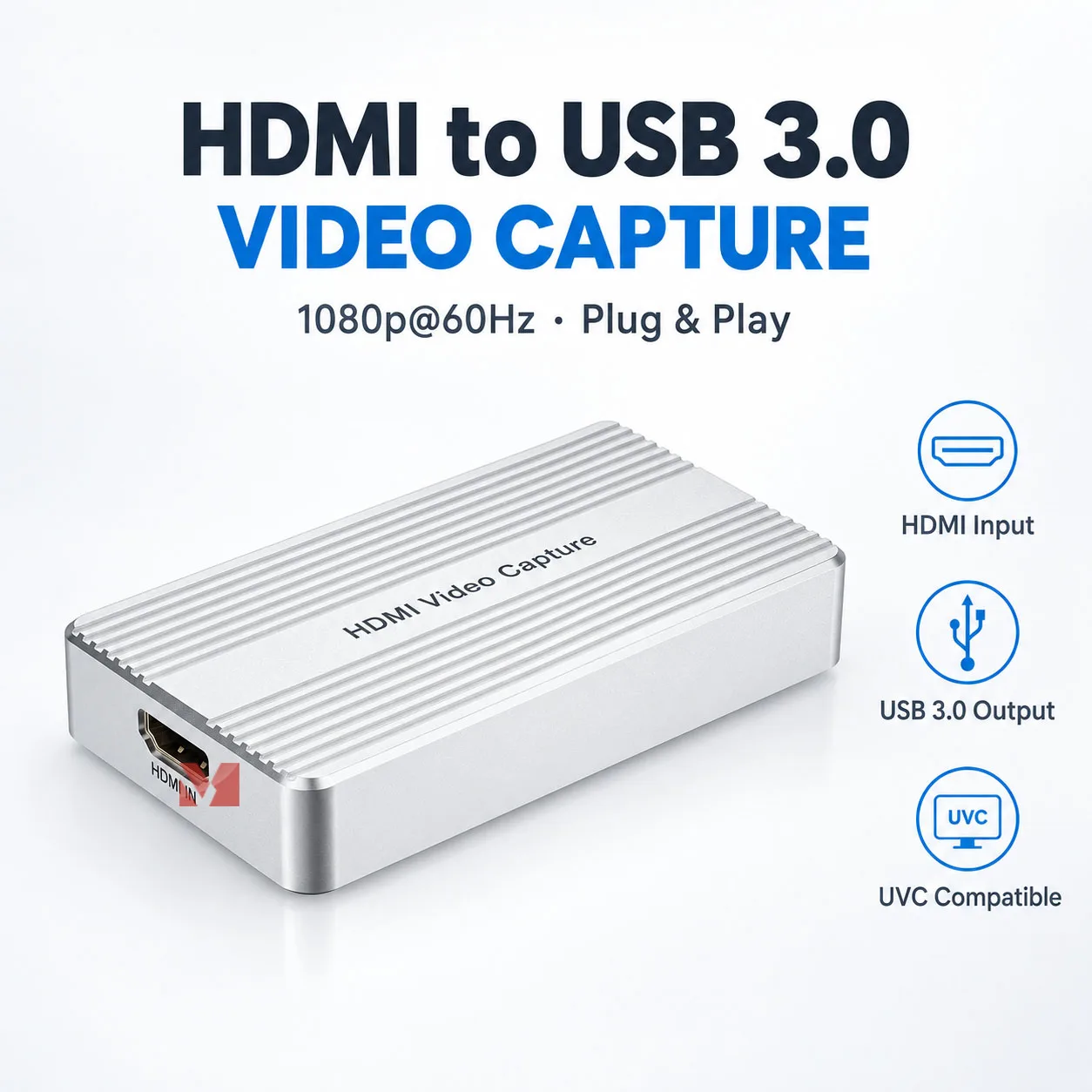 HDMI to USB 3.0 Video Capture 1080P60Hz HDMI Capture Device UVC HD Video Capture YUV422 for Windows Linux OS X