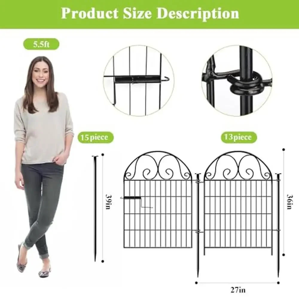 Modular Garden Fence with Gate 36