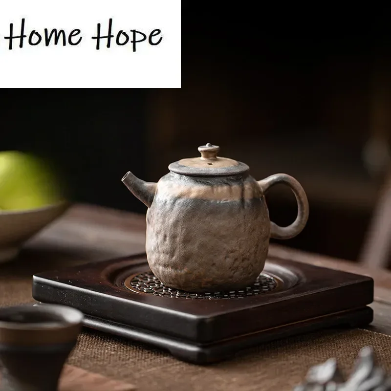 Théière émaillée en fer doré faite à la main de 220ml, vieux boue de roche, Pot en pierre tenace, bouilloire de brassage de thé avec infuseur, articles de thé Puer artisanaux