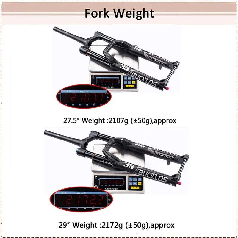 BUCKLOS 27,5/29 Zoll MTB-Fahrrad-Luftfedergabel, 110 x 15 mm, Scheibenbremse, Fahrrad-Vordergabeln, 160 mm Federweg, 36 mm Rohr, E-Bike-Gabel – Detail 7