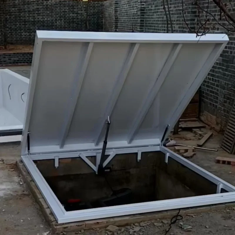 Steel/Aluminum Basement Cellar Door Electric Lift Floor Secret Hidden Room Door Wall