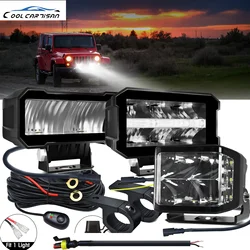 Led Work Fog Driving Lights Bar High Beam Headlights 12v LED Lighting Brackets Work Light 24V Off -road ATV 4X4 LED Boat Truck