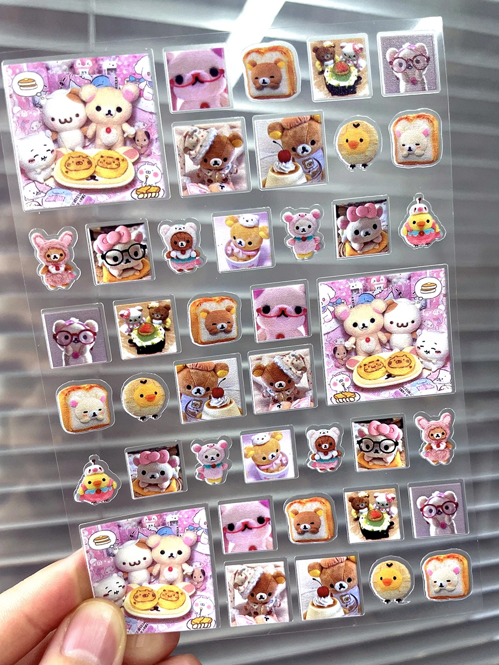 Kawaii Style Mini Rilakkuma Nails Art Sticker Multiple Expressions Cute Nail Decal Sliders Scrapbook Handbook Waterproof Sticker