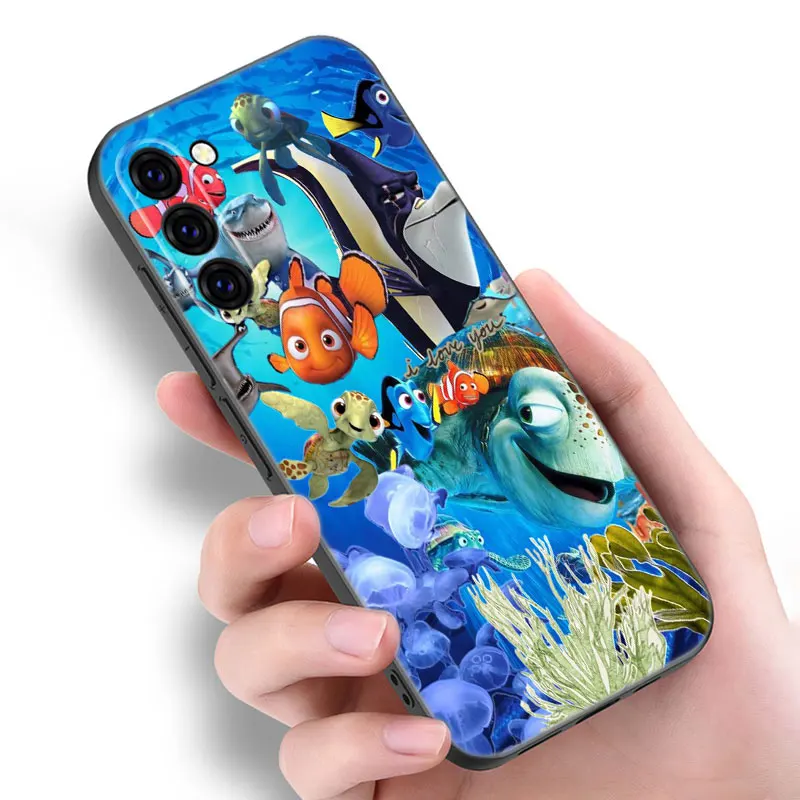 Disney Finding Nemo Dory Black Silicone Phone Case For Samsung Galaxy S20 S23 FE S21 S22 S24 Ultra S10 Lite S8 S9 Plus S7 Edge