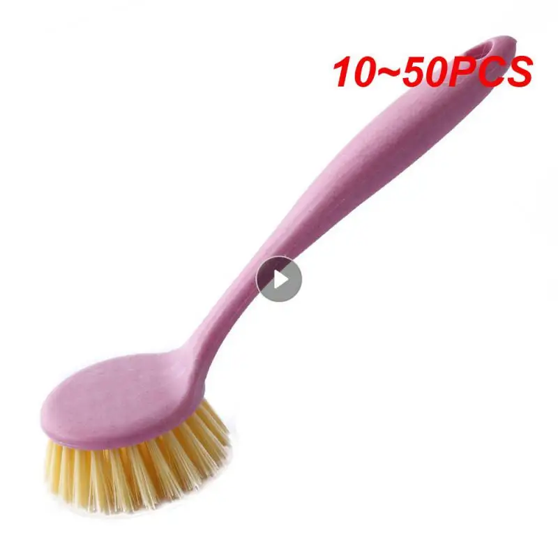 10~50PCS Cleaning Brush Bristles Are Tight And Strong Multi-function No Oil Wheat Straw Home Supplies Hangable Dishwashing Brush