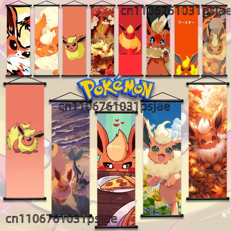 

Flareon - Themed Pokémon Scroll Wall Hangings, High - Res, Show Adorable & Fiery Scenes, for Fans' Rooms, Cozy Energy