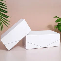 1/2/3pcs Foldable Magnet Clamshell Gift Box For Wedding Birthday Baptism Party Thicken Product Packaging Box Custom LOGO Box