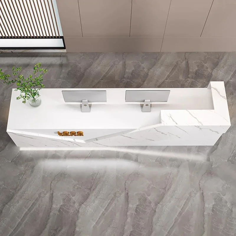 

Desks Professional Modern Luxury Display Reception Italian Counter Reception Desks Trendy Salon Mostrador Commercial Furniture
