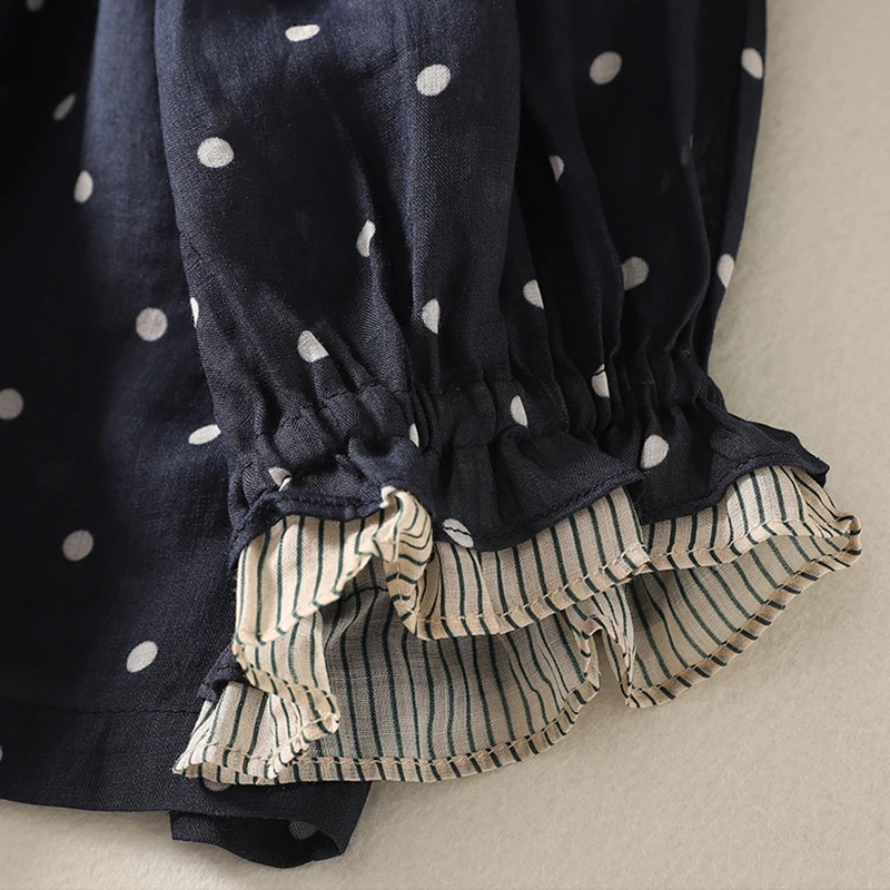 الرجعية الأزهار القطن الكتان irt المرأة الربيع تصميم الإحساس Earlet الدانتيل طوق التخسيس شيك الأعلى العصرية طويلة Sve irt