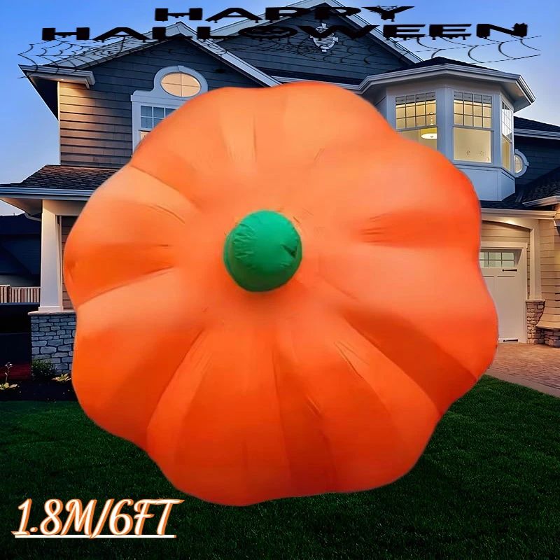 

6FT Outdoor Halloween Inflatable Toys Pumpkin Balloon Decorations Halloween Party LED Light Up Blow Up Indoor Garden Yard Decor