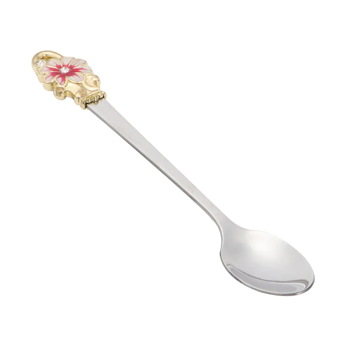 

Enamel Coffee Spoon Stainless Steel Mirror Finish Portable Light Weight Modern Design Creative Floral Handle Suitable