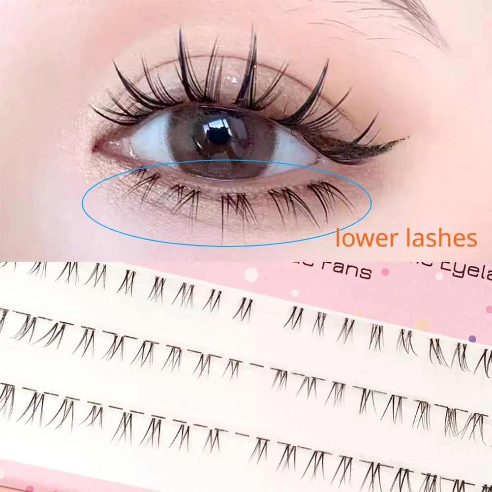 Yelix Small Crossed Lash False Eyelashes Eyelash Clusters Mink Lashes Manga Lashes Cosmetics