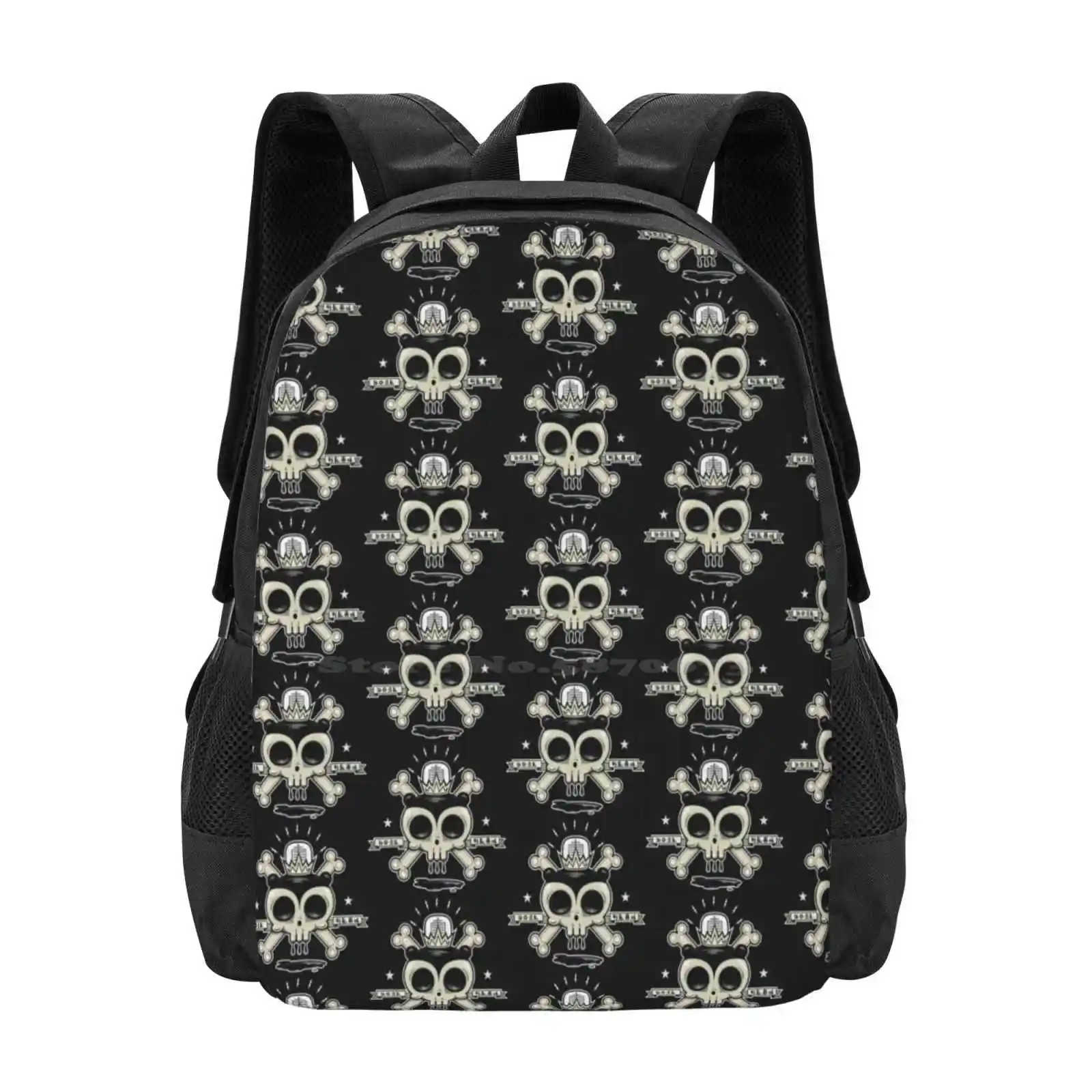 Bone Headed New Arrivals Unisex Bags Student Bag Backpack Skulls Skeletons Bones Alternative Pop Icon Head Aliens Tattoo