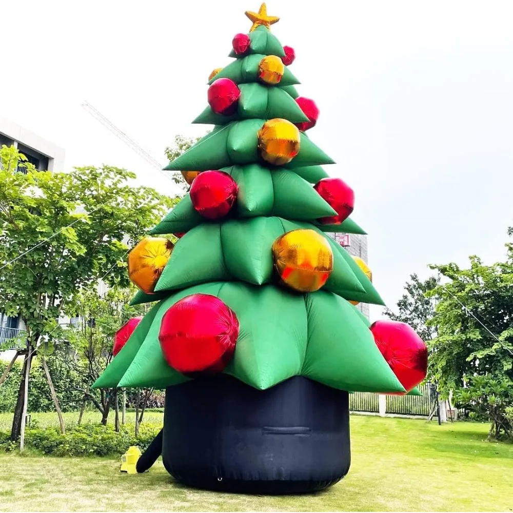 

26Ft Tall Inflatable Green Christmas Tree with Multicolor Gift Boxes and Star - Outdoor Indoor Holiday Party Yard Decoration