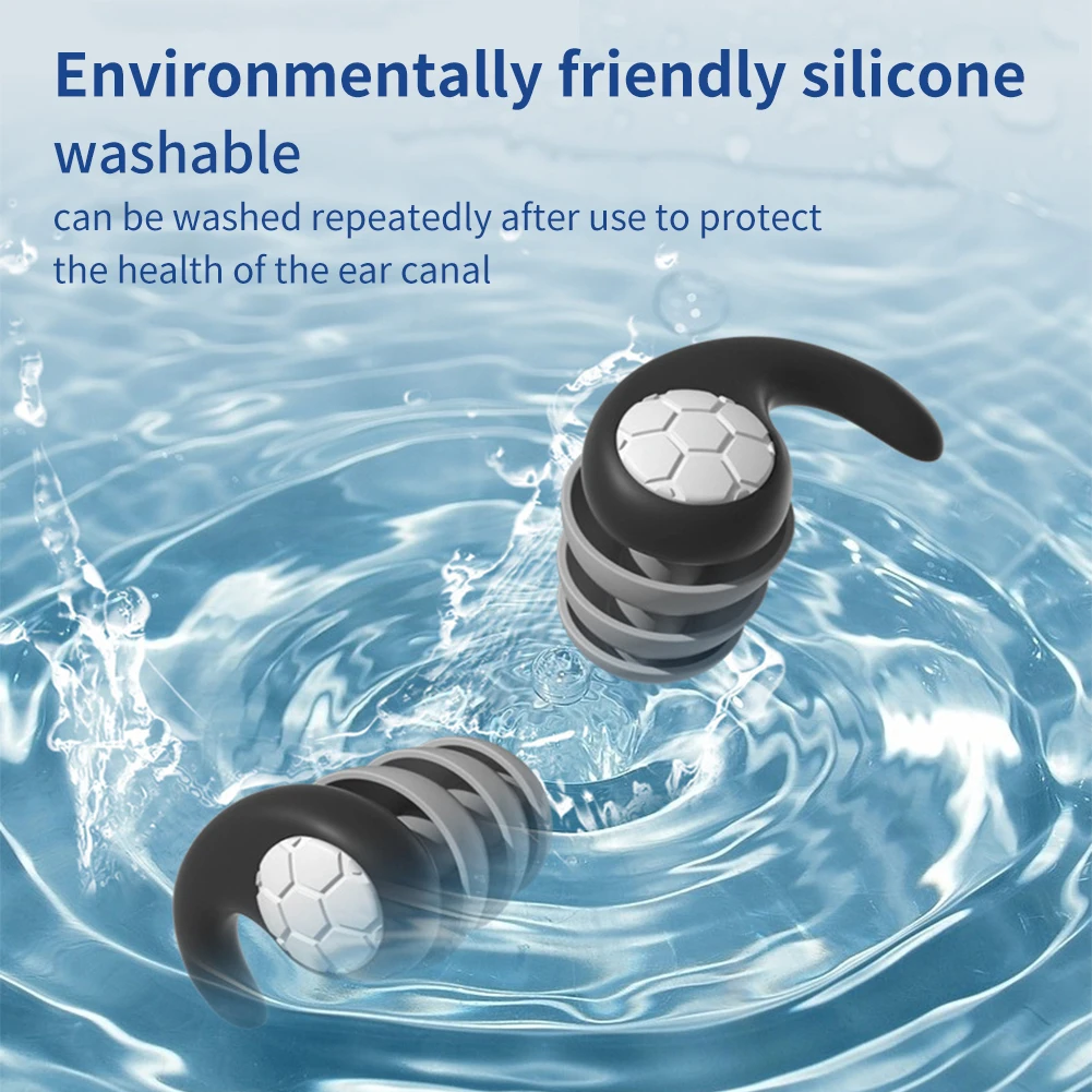 ES100 Ear Plugs Water-proof Reusable Soft Silicone Ear Plugs With Storage Box For Showering Swimming Surfing Snorkelling