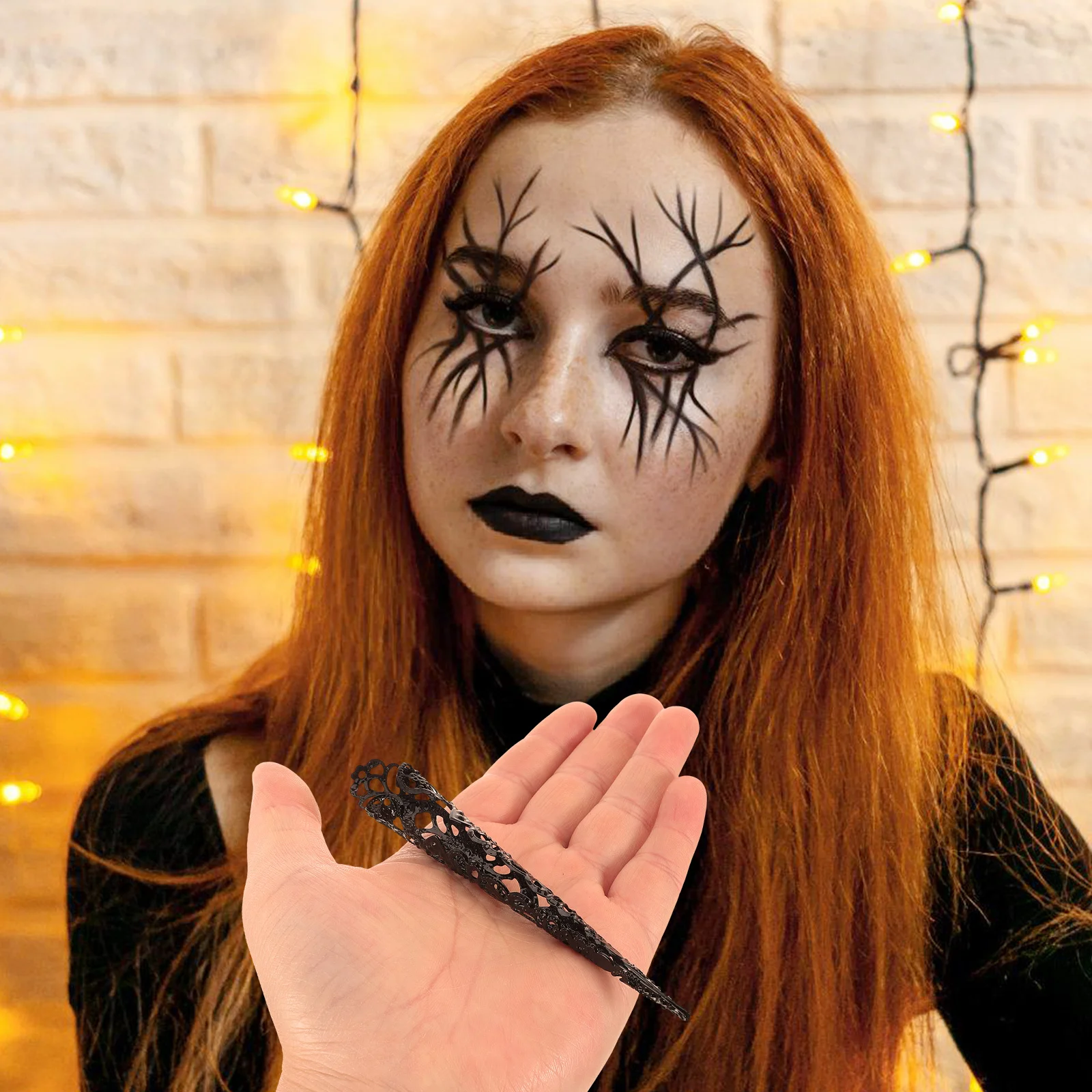 

20Pcs Metal Finger Claws Ancient Queen Fingernail Cover Costume Accessory Halloween Cosplay Prop Stage Drama Performance