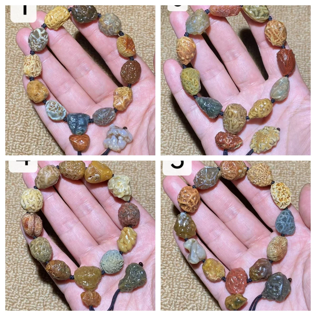 1pcs/lot Selected Natural Alxa Gobi Agate Bracelet Three-dimensional vein stone rough same style  retro ethnic style jewelry