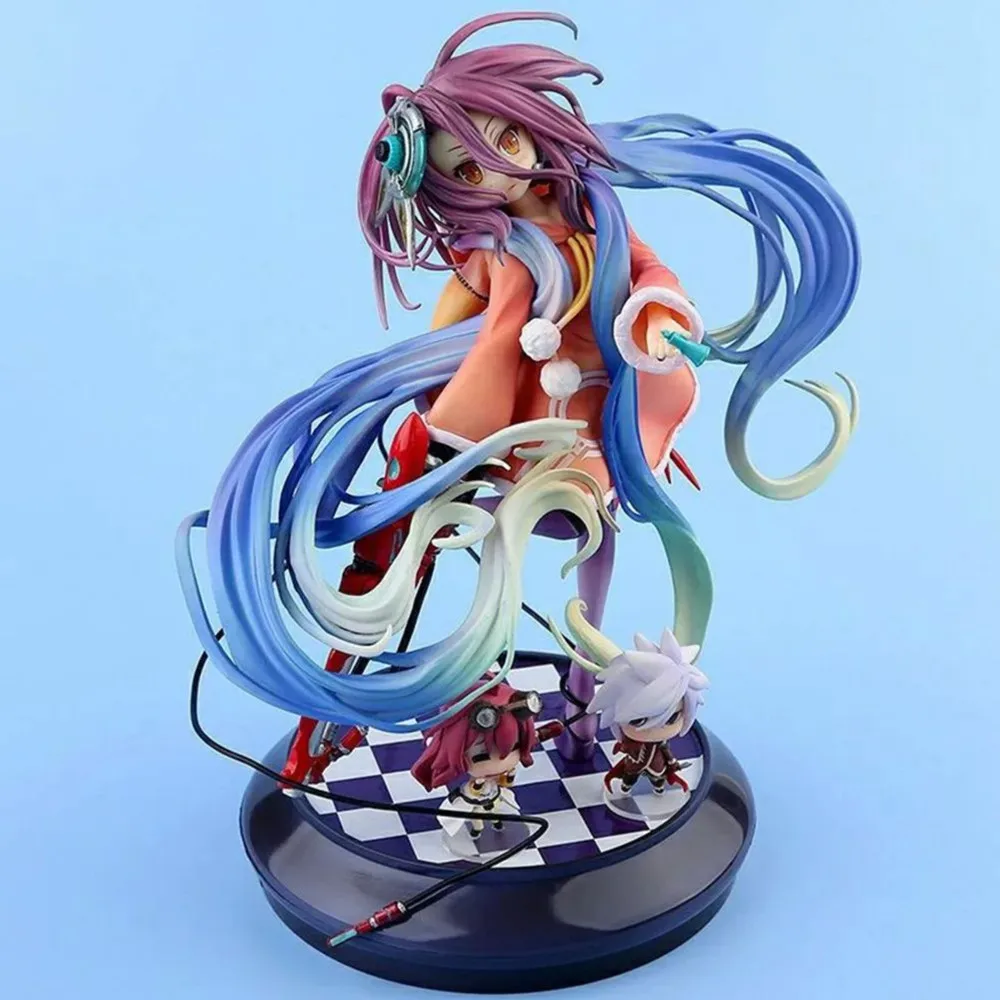 Фигурки из аниме «No Game No Life», Shiro & Amp Shuvi Dola Zero 1/7, ПВХ экшн-фигурки, модель игрушек, коллекционная кукла, подарок, 22 см