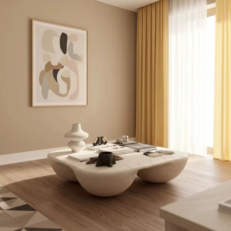 Furniture Fiberglass Square Coffee Table Modern White Living Room Coffee Table