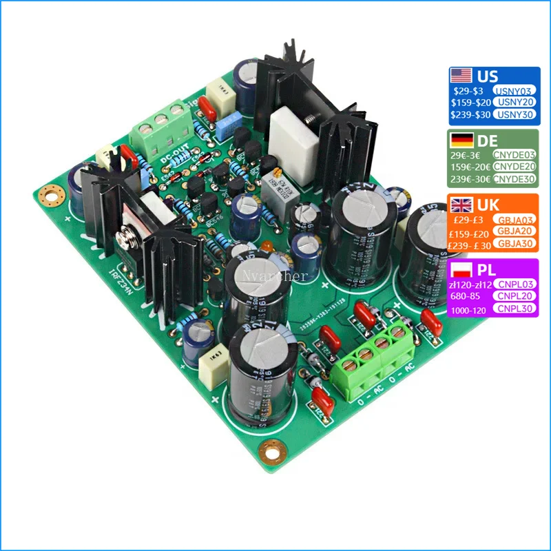 Nvarcher Sigma22 HIFI Ultra Low UV Noise Field Tube Discrete Component DC Voltage Regulator Positive And Negative Servo Power