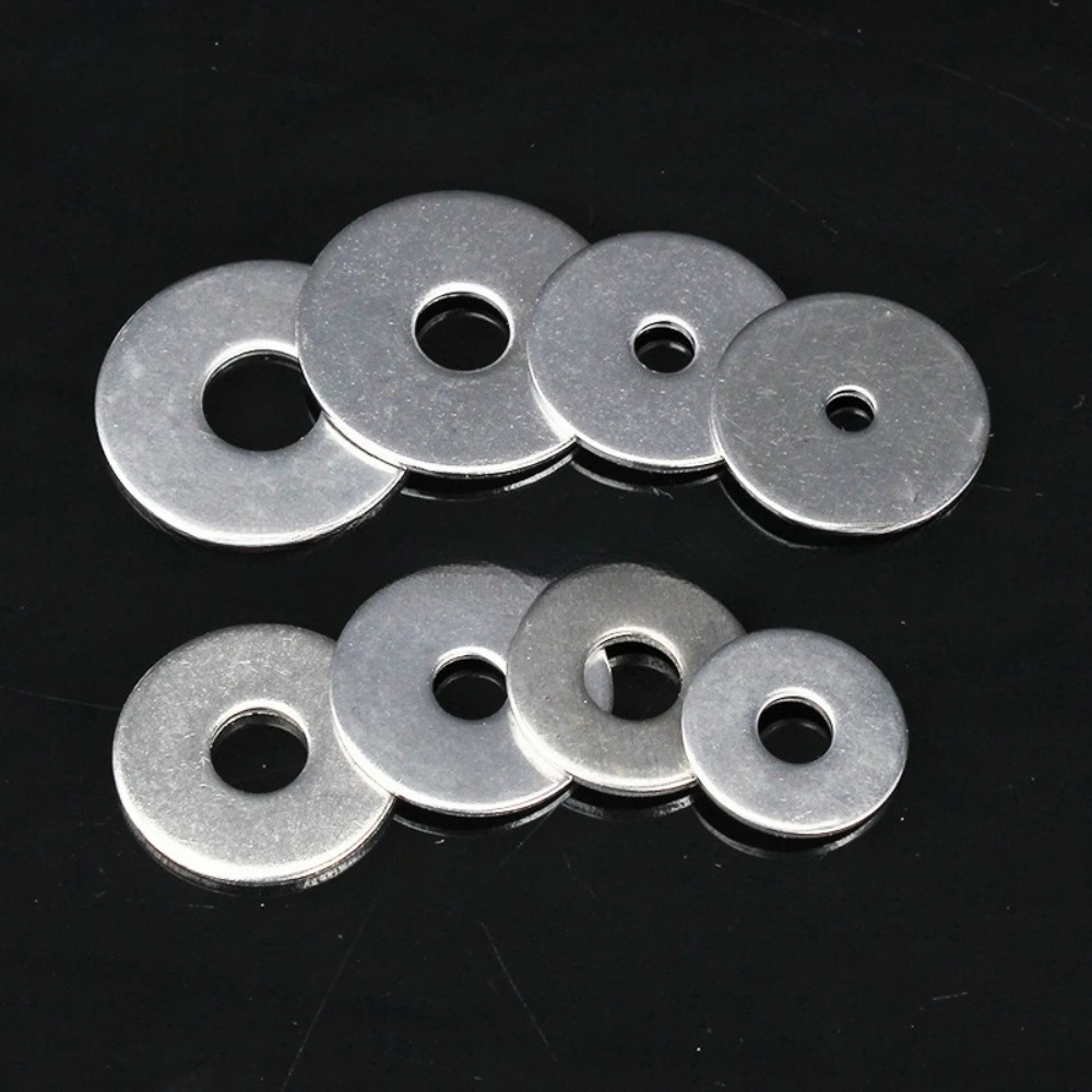 

75pcs M4 M5 M6 M8 M10 Metal Gasket Meson Sealing Plain Washers Spacer Shim Enlarged Flat Gaskets 304 Stainless Steel Flat Washer