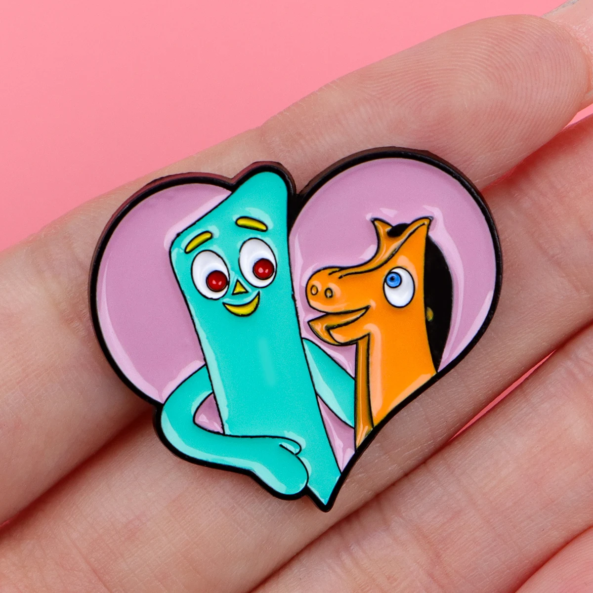 Cute Retro Character Enamel Pin Green Horse Brooches Badge On Backpack Lapel Pins for Clothes Jewelry Accessories Fan Gift