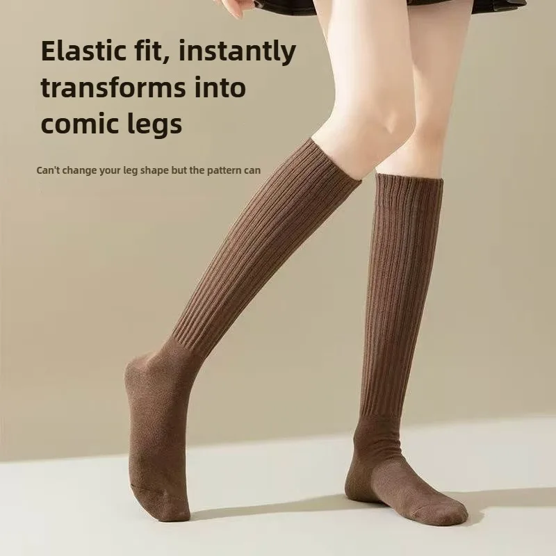 القطن فوق الركبة عالية رقيق الإناث طويلة الركبة جورب المرأة الجوارب الطويلة الكشمير النساء التمهيد الصلبة الصوف الفخذ تخزين نحيل عادية