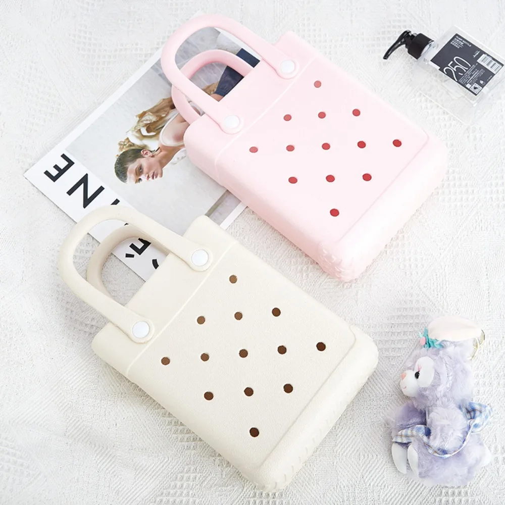 Candy Color EVA Mini Bogg Beach Bags Women Fashion Cute Summer Waterproof Hole Tote Bag Female Simple Small Jelly Handbags