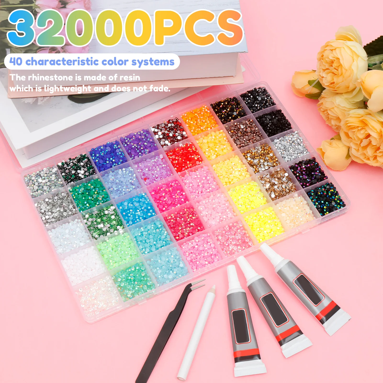 32000 pièces de strass de gelé - Rhinestone Nail Gem avis et prix
