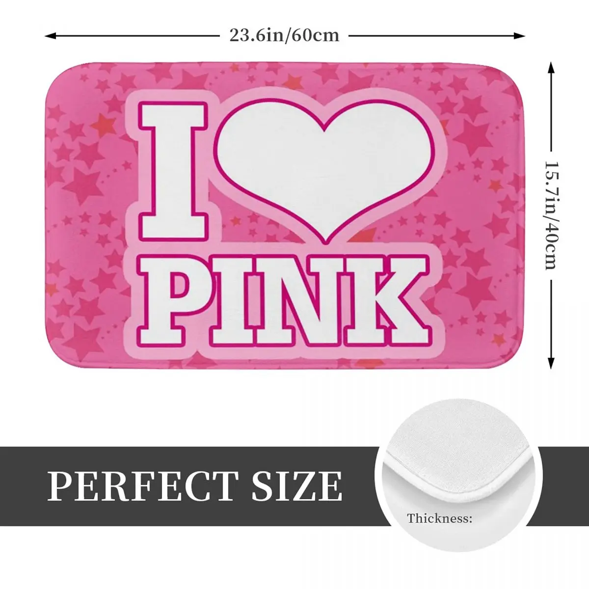Love Pink Doormat Cushion Carpet Rug Kitchen Entrance Home Floor Mat for Bathroom Footpad Mats