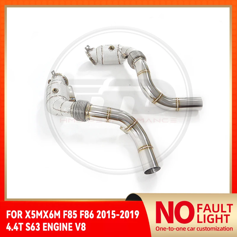 

HMD No Fault Light Downpipe For BMW X5MX6M F85 F86 2015-2019 4.4T S63 Engine V8 With Heat Shield Exhaust System Stainless Steel