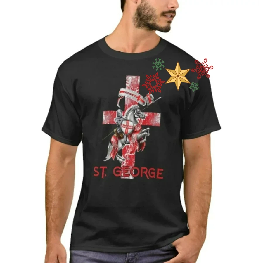 St George English Knights Proud Catholic Saint T-Shirt 100% Cotton O-Neck Short Sleeve Casual Mens T-shirt Size S-3XL