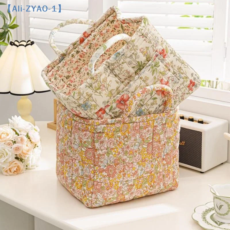 【ZYAO-1】1Pcs Korean-style Country Home Fabric Storage Basket, Portable Underwear And Sundries Organizing Box, Storage Basket