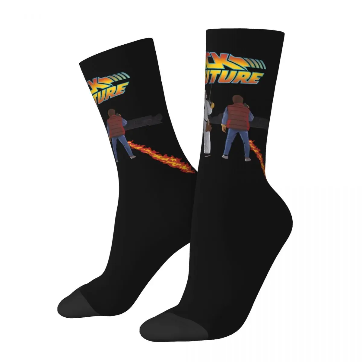 Back To The Future Fire Streaks Men and Women printing Socks,fashion Applicable throughout the year Dressing Gift