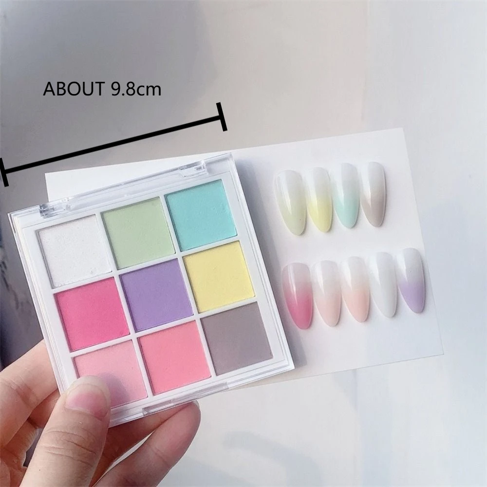 9 kleuren nagelpoeders UV-lak decoratie polish deco poeder effen nagellak parel glitter DIY effen kloppen nagelpoeders