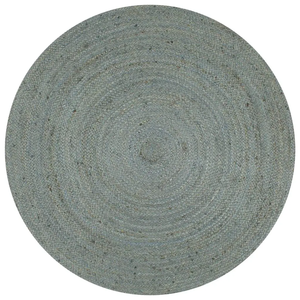 Handmade Olive Green Jute Round Rug - 90 cm Diameter - Eco-Friendly Home Decor