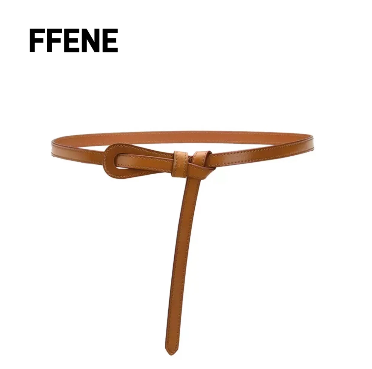 

Ladies' Luxurious Leather Design Sensation Thin Belt Ornamented Belt Waist Cincher Dress, Versatile, Retro Leather Women's Belt