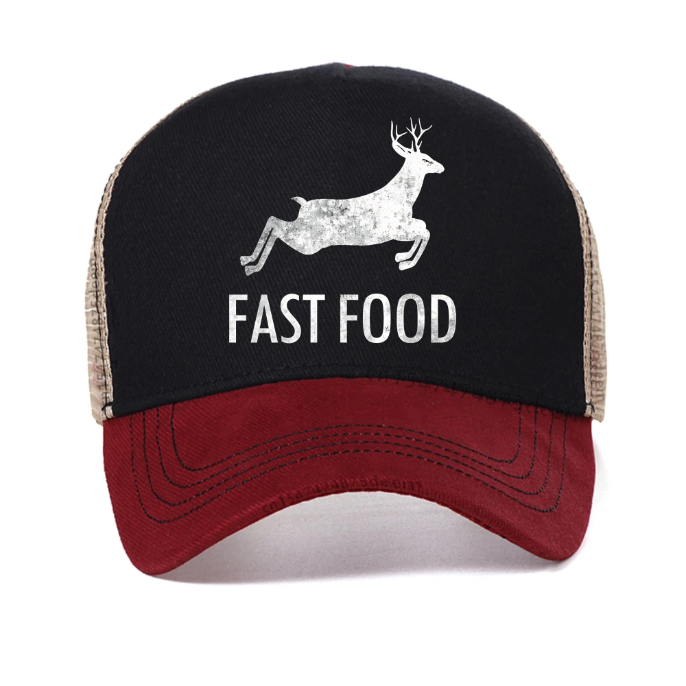 

fast food deer print baseball cap summer casual sports ajustable hat fashion outdoor breathable sun hats mesh Snapback caps