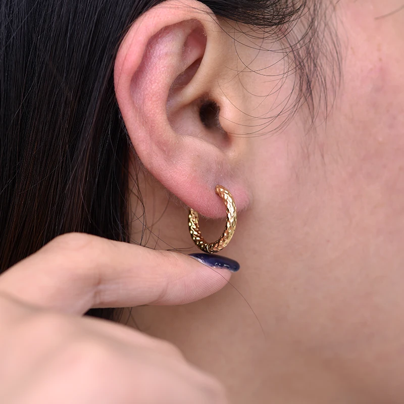 2 stücke Mode Edelstahl Hoop Ohrringe Für Frauen Männer Gold Silber Farbe Tiny Knorpel Piercing Trendy Weibliche Hoops Schmuck – Detail 1