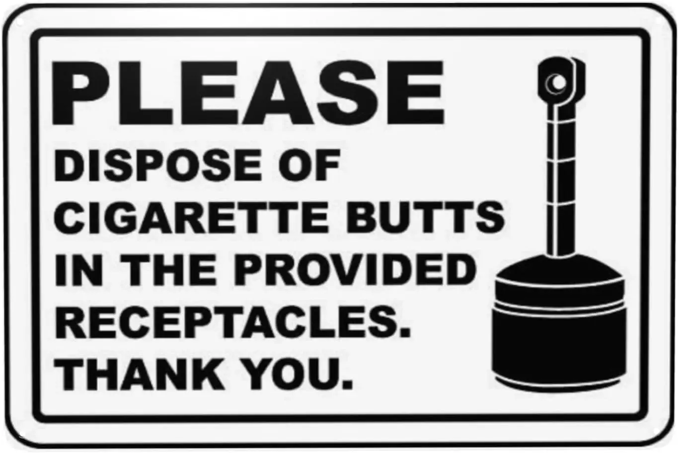 Please Dispose Of Cigarette Butts In Receptacles Aluminum Warning Metal Tin Sign Indoor Outdoor Metal Sign For Home Bathroo sign