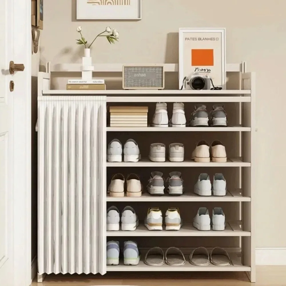 

Simple Shoes Cabinet Foldable No Installation Required Large Shoe Cabinets with White Household Dustproof Simple Storage Rack