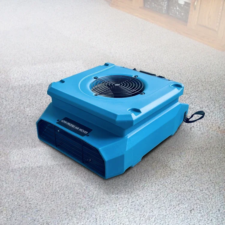 Compact Low Profile 1000CFM Carpet Dryer Floor Fan Blowers Commercial Plastic Cleaning Air Mover