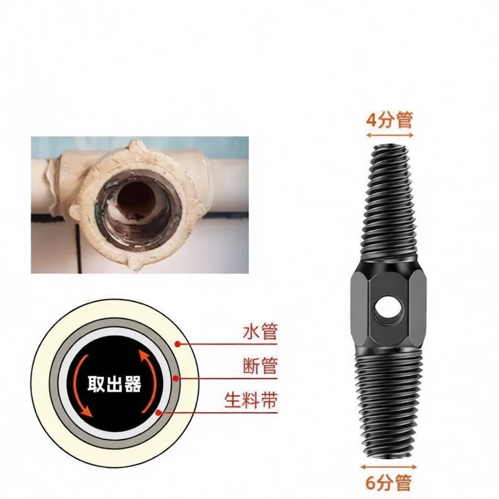 Broken Bolt Extractor Plumbing Pipe Tool For Faucet Damaged Thread Remover Manual Repair Accessory Household Maintenance