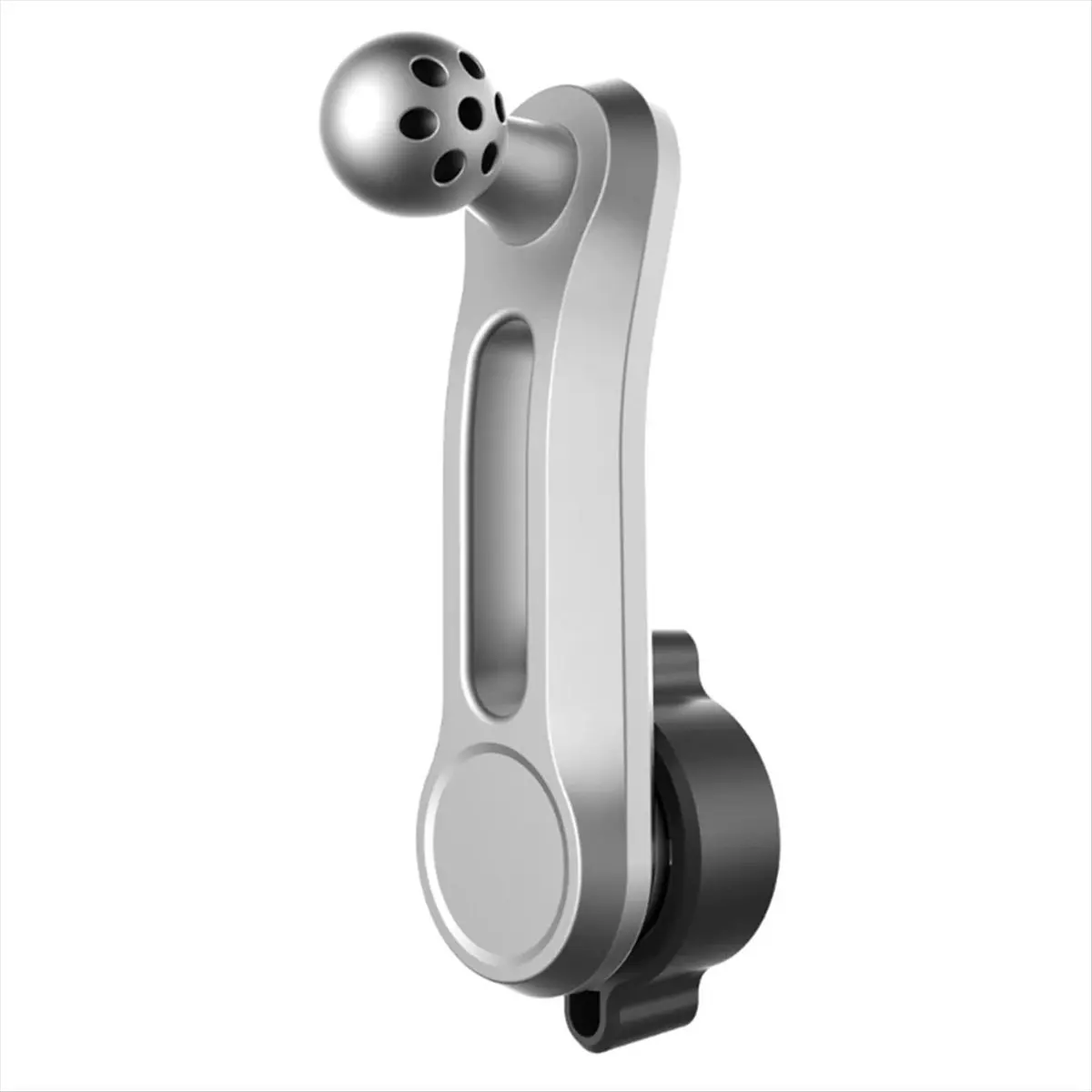 Active Phase 17mm Round Joint Extension Arm Female to Male Extender Rotating Rod for Car Air Outlet Vent Phone Stand Silver
