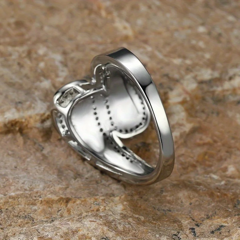 Female White Opal Stone Ring Boho Vintage Wedding Engagement Jewelry For Women