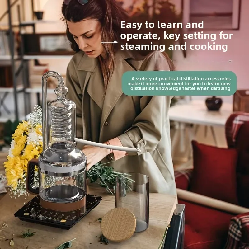 Glass Distiller Household Hydrosol & Essential Oil Extractor Water Distillation Machine