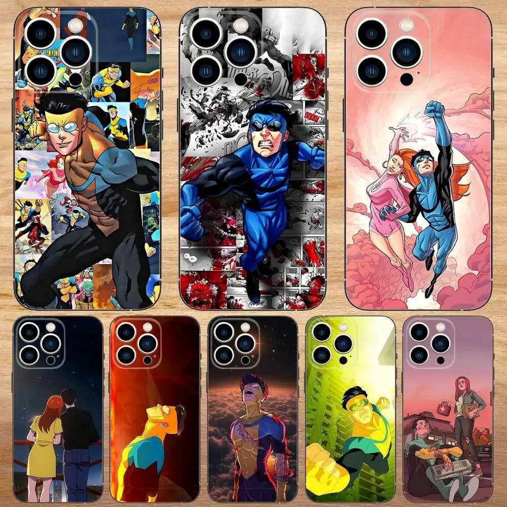 

Cool I-Invincible Phone Case For iPhone 16,15,14,13,12,11,Pro,Max,Plus,Mini,X,XS,XR,8,7,6,S,Plus,SE Soft Black Case