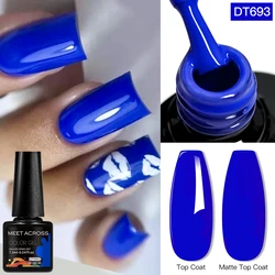 MEET ACROSS 7.3ml Fluorescent Gel Nail Polish 14 Colors Nail Supplies Vernis for Spring Summer Nails Soak Off UV/LED Manicure