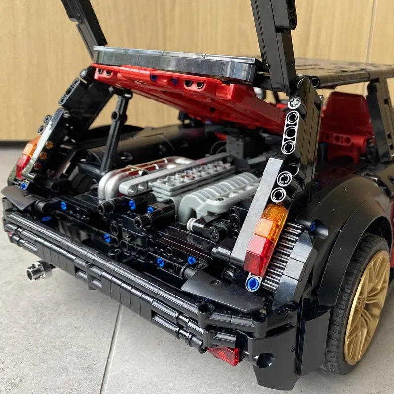 子供用のリモート制御ターボビルディングブロック,新しいMOC-115234 r5,モデル,スーパーカー,車,ビルディングブロック,部品,おもちゃ,誕生日プレゼント