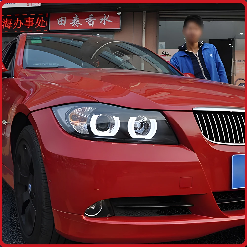 For BMW 3 Series E90 2005-2012 Car Headlights Assembly Upgrade LED Accessories,Flashing Turn Light,High Quality,Angel Eyes Style